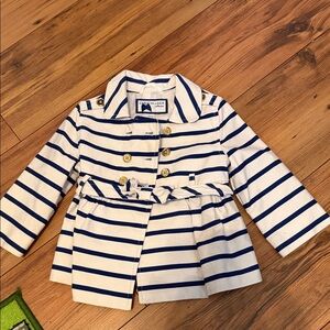 Janie and Jack  White and Navy Striped Jacket